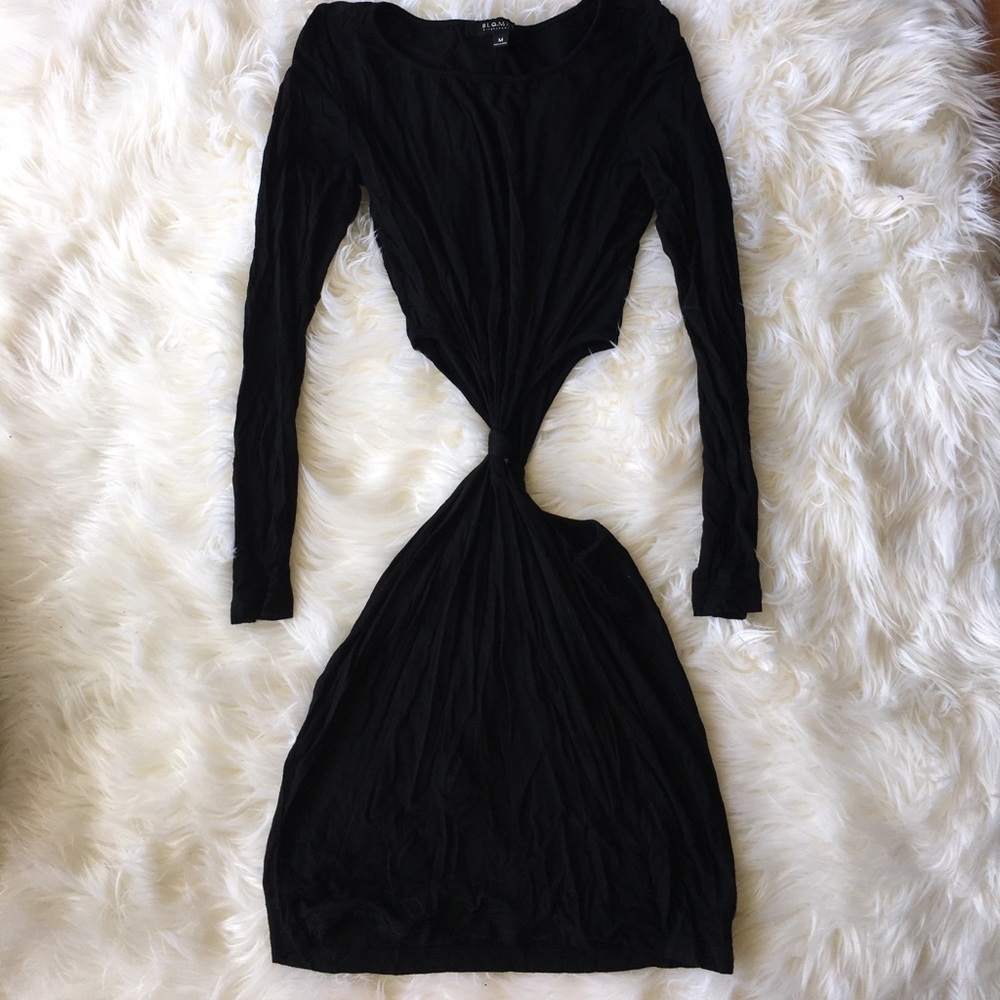 Black Twist-Cutout Mini Dress